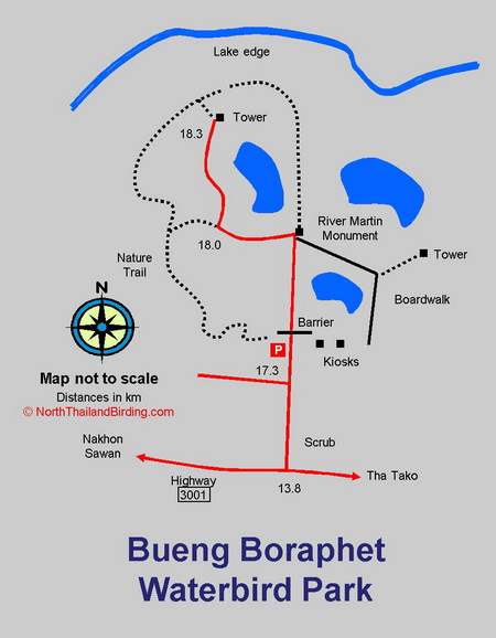 Bueng Boraphet Waterbird Park map