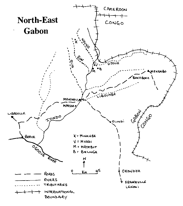 Northeast Gabon map