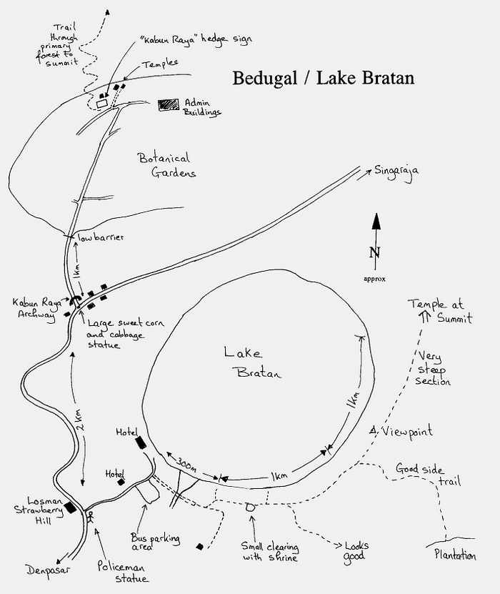 Lake Bratan map