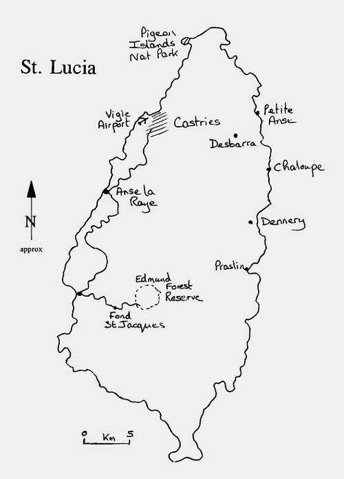 St. Lucia map