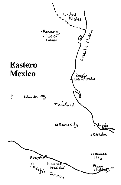 Eastern Mexico map