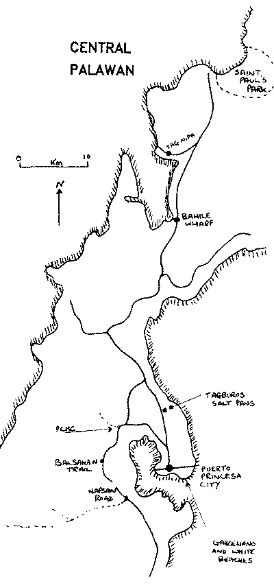 Central Palawan map