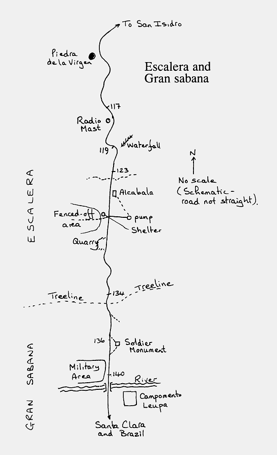 Escalera and Gran Sabana map