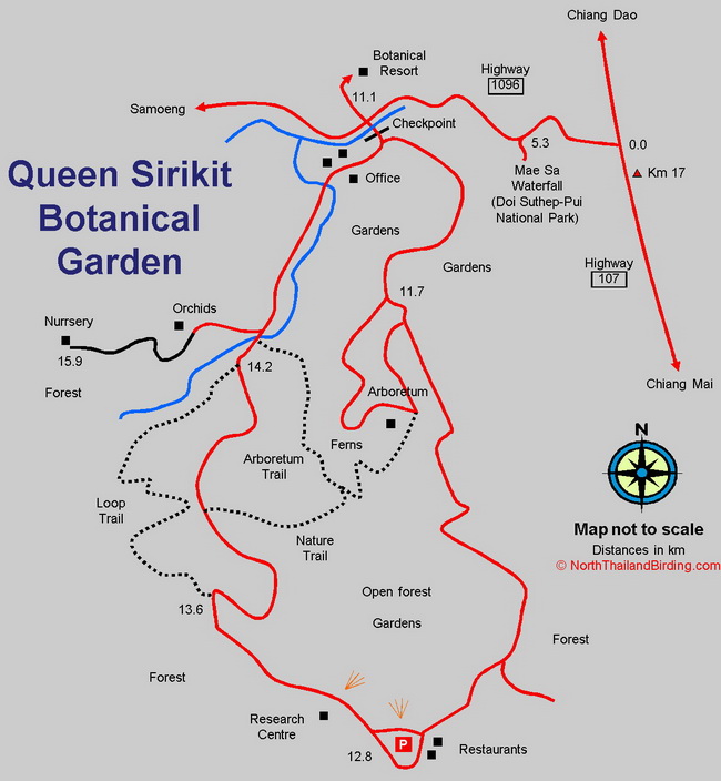 Queen Sirikit Botanical Garden map